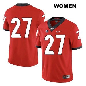 Women's Georgia Bulldogs NCAA #27 Eric Stokes Nike Stitched Red Legend Authentic No Name College Football Jersey BIY3454AP